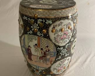 Rose Medallion Porcelain Garden Stool 