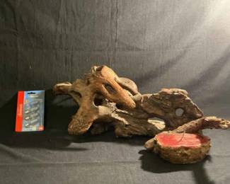 Lit Driftwood and Candle