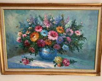 Flowers In Vase Oil Painting