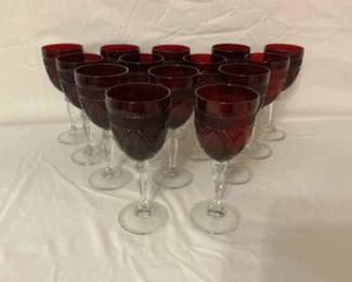 Durand Ruby Wine Goblets