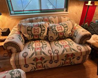 Drexel Heritage Southwest Style Upholstered Love Seat & Matching Couch