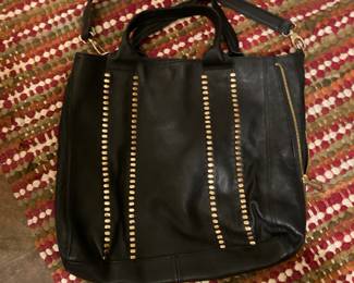 Kelsi Dagger Studded Black Leather Bag