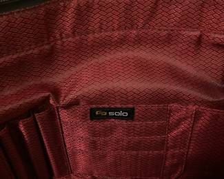 Solo Black Leather Laptop Bag