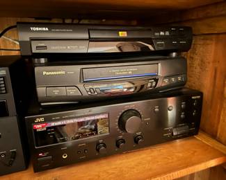 Toshiba DVD Player – SD-2700, Panasonic VCR – PV-9450, JVC Audio/Video Control Receiver – RX-518V

