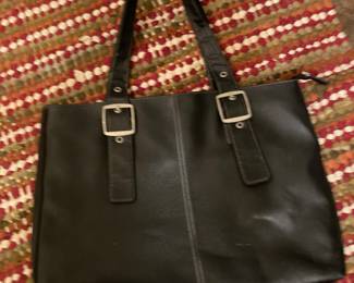 Solo Black Leather Laptop Bag