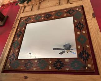 Southwest Style Rectangular Wall Mirror