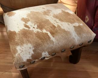 Faux Cowhide Foot Stool