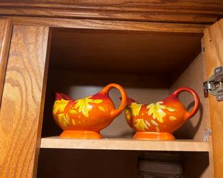 Pair of Fall Themed Ceramic Gravy Boats