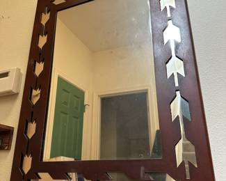Rustic Arrow Design Rectangular Wall Mirror