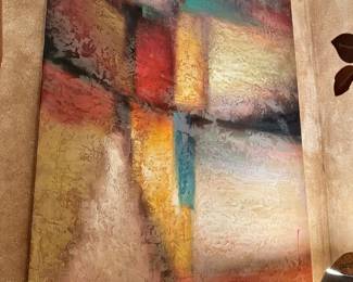 Textured Abstract Painting Signed Milo
