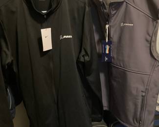 Nike Boeing Black Long Sleeve Jacket, Vantage Boeing Gray Zip Up Vest