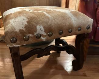 Faux Cowhide Foot Stool