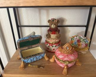 Cinderella Glass Slipper Trinket Box, Teddy Bear Trinket Box, Sleeping Beauty Trinket Box, Snow White Trinket Box