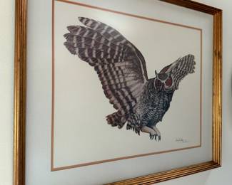 Framed & Matted Owl Print by Enoch Kelly Haney
