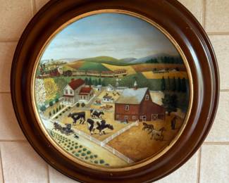 Franklin Mint  "Country Journeys" Wood Encased Collectable Plate