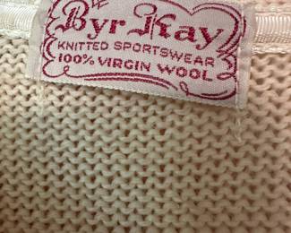 Circa 1950s Byr Kay 100% Wool Letterman Cardigan
