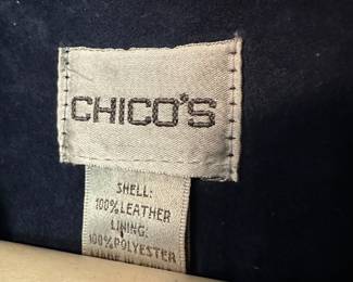Chico's Women's Navy Blue Suede Leather Jacket