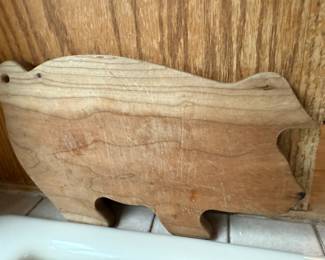 Pig Shaped Wood Cutting Board