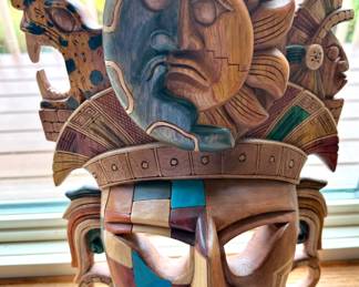Mayan Style Wooden Mask