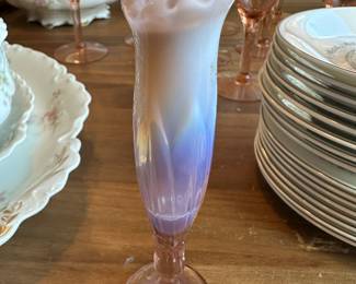 Westmoreland Glass Pink Opalescent Bud Vase