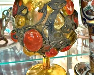 Mediaeval Style Art Glass Goblet
