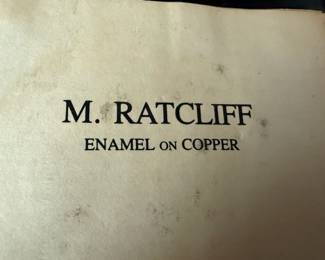 M. Ratcliff Cherry Blossom Design Enamel on Copper Decorative Plate