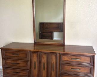 MidCentury Modern Walnut Dresser with Mirror