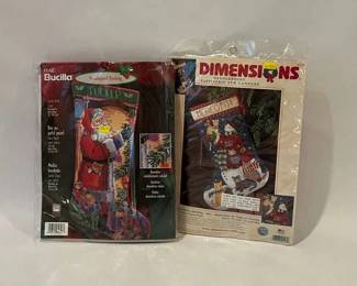 Christmas Needlepoint Stocking Kits Sealed