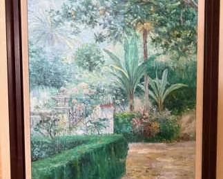 Lush Garden Oil Painting by Pedro de la Cruz