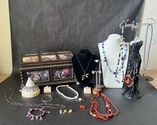 Costume Jewelry, Decorative Mannequin Stand VictorianStyle Keepsake Box