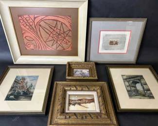Collection Of Art Agricultural, Abstract, And Landscape 