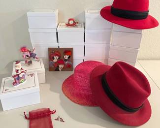 Spunky Red Hat and Festive Ornaments 