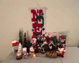 Vintage Christmas Decorations Santa, stockings and more