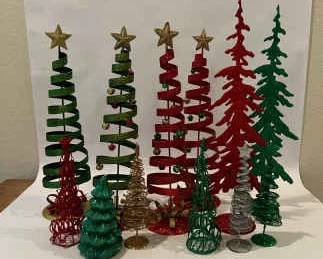 Glittery Trees Assorted Vintage Ornaments 