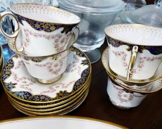 Cups and Saucers from Staffordshire England, Crown