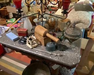 Antique Eastlake Parlor Table, Butter Mold, Bell made in 1916