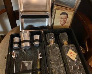 Rare MCM Complete Original Travel Bar by EverWare, Seagram