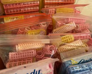 Large Collection of Vintage Hair Curlers, some are still in the original packaging