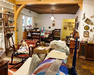 Living Room and Dining Room overflowing with wonderful treasures