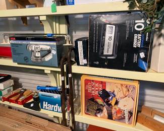 Auto Battery Charger, Sander, Crow Bars