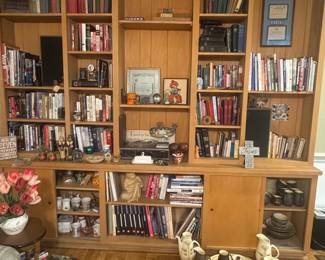 Books, China, pottery, holiday decor 