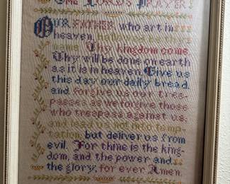 Framed cross stitch