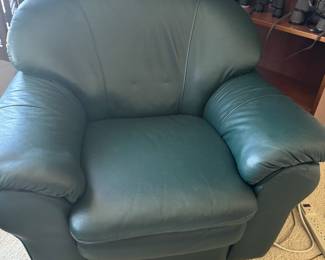 Green leather chair