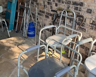 Bedside commode/potty chair, walkers
