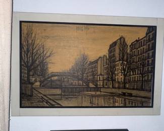 "The Canal" signed Bernard Buffet Lithograph 1957
