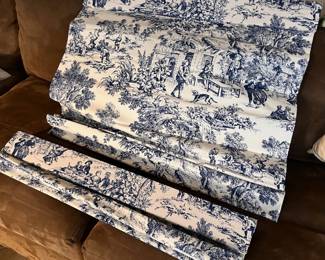 Chinoiserie Willow Chintz Toile Roman Shade-Blue Willow Toile Blind Shade-Custom Made Window Treatment Lined Cloth-3
