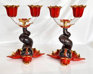 Herend Double Light Candle Holders