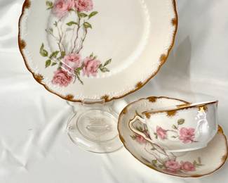 Haviland Limoges Baltimore Rose Trio