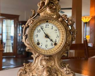 Ansonia Clock, Uranium Dial, works, needs key