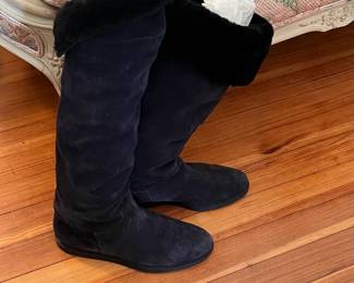 Ferragamo Blue Suade Boots